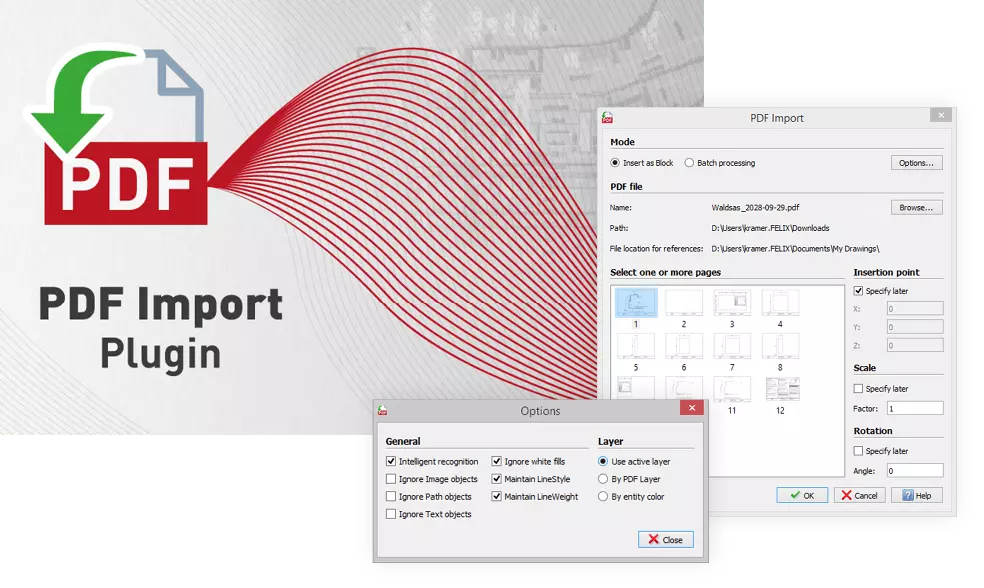 PDF Import plugin for CorelCAD