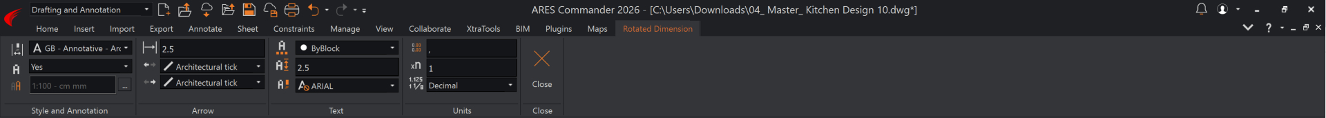 Rotated Dimensions